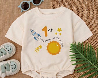 First Birthday Romper: Space Theme Baby Outfit