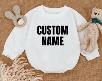 Custom Name Baby Romper Sweatshirt: Personalized Infant Bodysuit