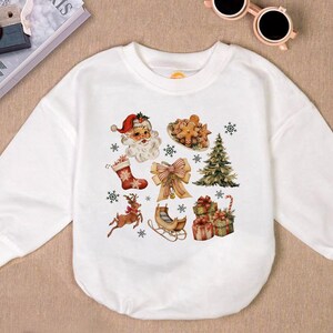 Christmas Santa Long Sleeve Romper, Reindeer Romper, Xmas Women Girls,Christmas Coquette Baby Clothes, Candy Cane, Holiday Baby Outfit