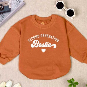 Second Generation Besties Baby Romper Sweatshirt, Family New Member, Baby Shower Gift, Bestie Baby Outfit, Baby Announcement
