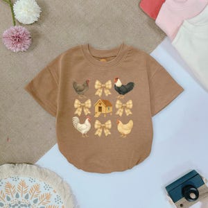 Coquette Chicken Baby Romper, Retro Animal Lover Gift, Coquette Mama, Country Mom, Rooster Lover, Bible Chicken Lover Baby Bodysuit, Newborn