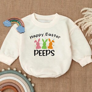 Happy Easter Day Romper Sweatshirt, Cute Baby Boy Easter Outfit, Baby First Easter Clothes, Baby Rabbit Clothes, Easter Bunny, Baby Newborn