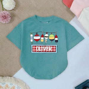 Personalized Fishing Bobber Baby Romper: Bait Bar Bodysuit