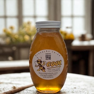 Bee Cool Raw Honey – Pure, All Natural, Small-Batch – Unfiltered & Unpasteurized – Sweet Gourmet Honey, No Preservatives, No Glycol