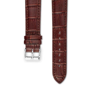 Croco watch strap leather brown Watch strap with croco look made of brown leather 18, 20 and 22mm width image 1