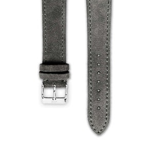 Bracelet de montre suède gris | Montres-bracelets en daim en gris | Taille 18, 20 et 22 mm