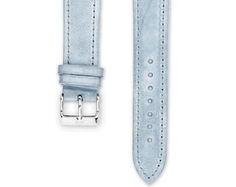 Uhrenarmband Leder Hellblau | Armband Uhren aus weichem Leder in Hellblau | 18, 20 und 22mm Breite