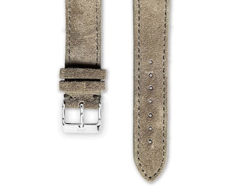 Bracelet de montre suède grège | Montres-bracelets en daim en gris-beige | Largeur 18, 20 et 22 mm