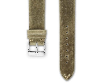 Bracelet de montre cuir vintage gris | Bracelet de montre en cuir mat gris | 18, 20 et 22 mm de largeur