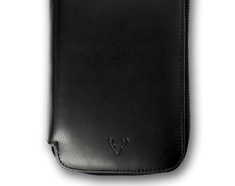 Leder Uhrenetui Schwarz für 2 Armbanduhren | Uhren Aufbewahrung Leder in Schwarz für Reisen