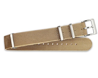 DESERT Nylon Armband sand für Uhren | Einteiliges Uhrenarmband aus Nylon | Durchzugsband in 18 mm, 20 mm & 22 mm