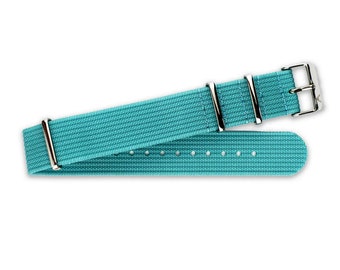 SOMMAR Nylon Armband türkis für Uhren | Einteiliges Uhrenarmband aus Nylon | Durchzugsband in 18 mm, 20 mm & 22 mm