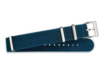 SEAL Nylon Armband dunkelblau für Uhren | Einteiliges Uhrenarmband aus Nylon | Durchzugsband in 18 mm, 20 mm & 22 mm