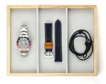 Taschenleerer hellgrau | Schmuck Ablage Eiche & Hellgrau | Holztablett grau
