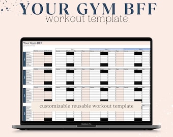 Trainingssjabloon en planner | Google Spreadsheets-trainingssjabloon | Digitale trainingssjabloon | Fitnesssjabloon | Oefeningplanner