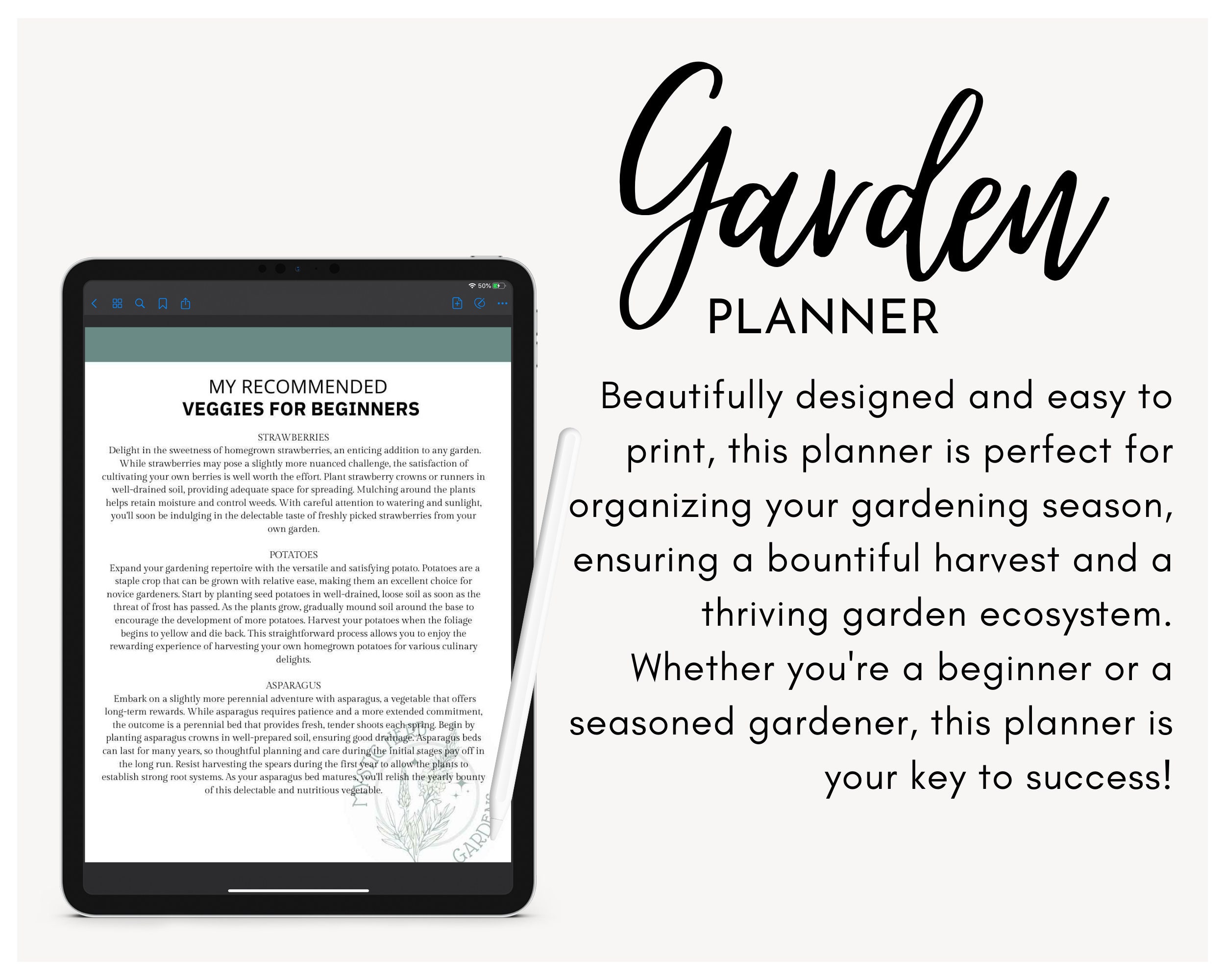 Digital Garden Planner | Printable Gardening Organiser | Vegetable ...