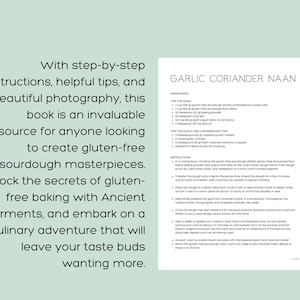 May include: A page from a cookbook with a recipe for Garlic Coriander Naan. The recipe includes ingredients for the naan and a garlic and coriander butter. The recipe also includes instructions on how to make the naan.