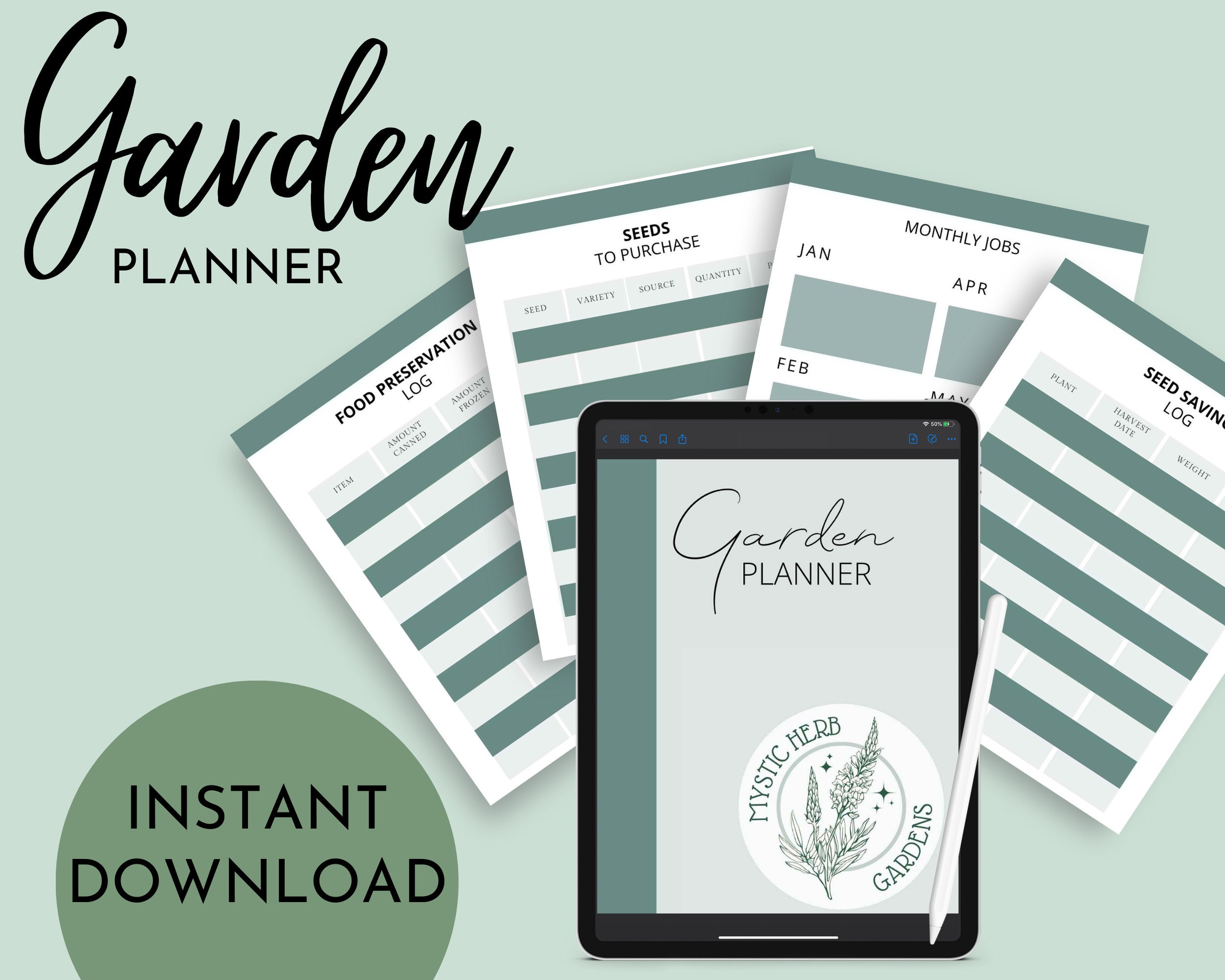 Digital Garden Planner | Printable Gardening Organiser | Vegetable ...