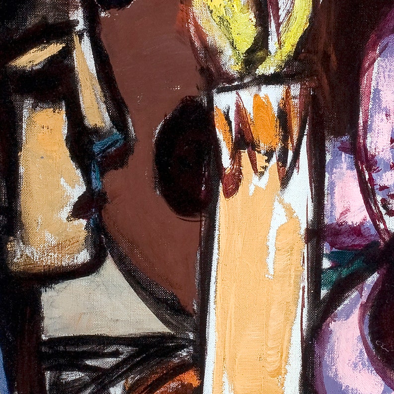 Still Life With Two Large Candles Beckmann, Retro Wall Art, Vintage