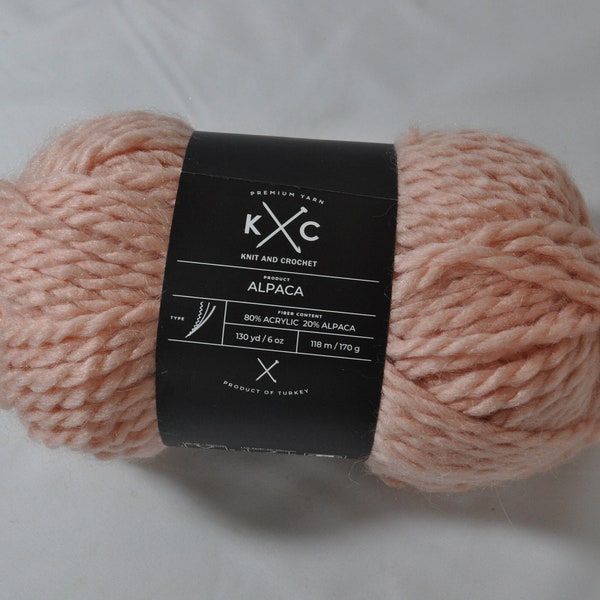 KC Knit and Crochet Alpaca Yarn Super Bulky Weight 6 130 yards Blush Pink Acrylic Aplaca Blend Yarn Soft Alpaca Yarn Super Bulky Pink Yarn