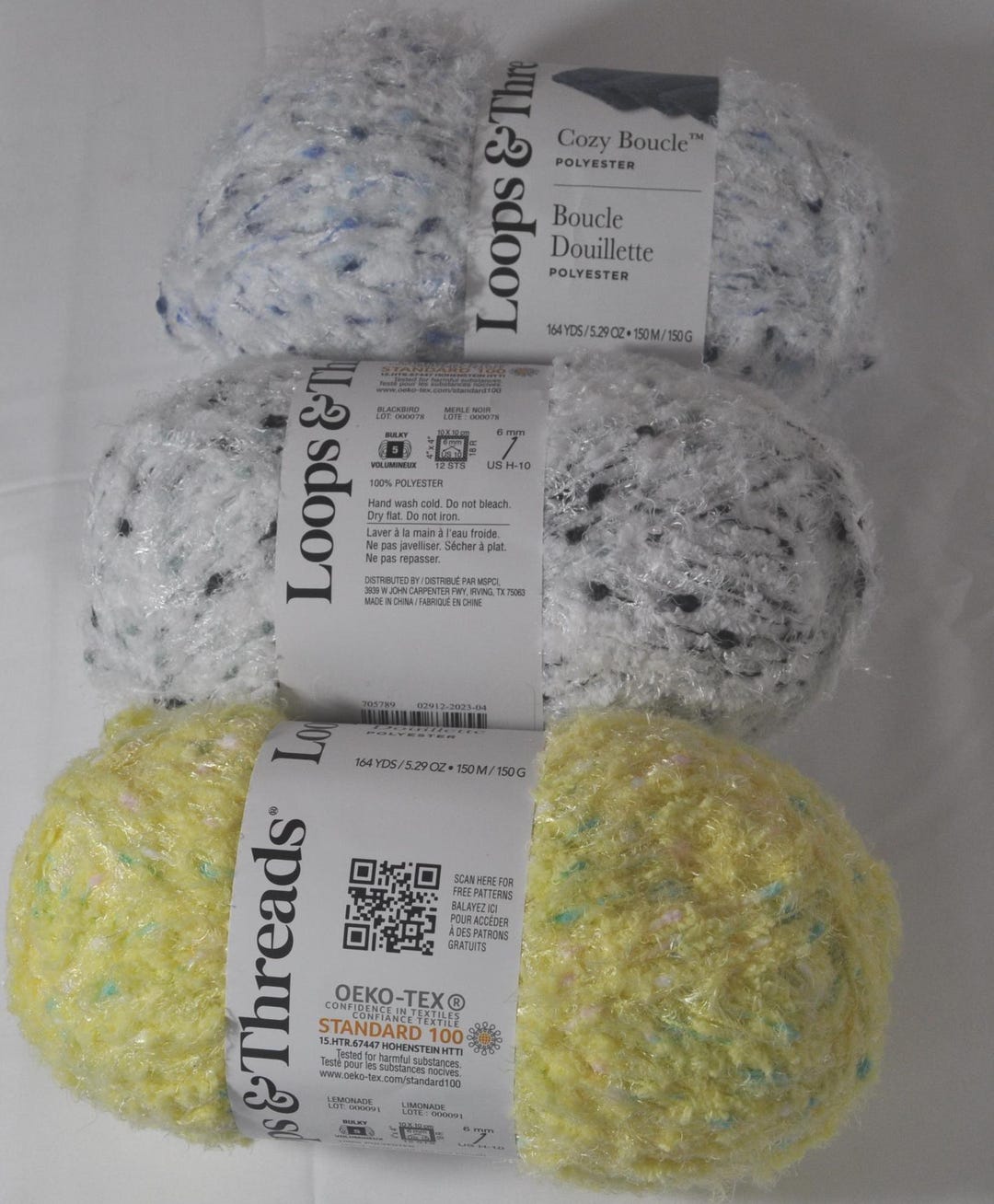 Loops & Threads Cozy Boucle Yarn Weight 5 Bulky 164 Yards of