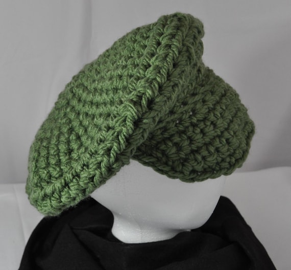 Sage Green Tones Slouchy with a Brim OSFM premade crochet newsboy handmade Green Slouch Crochet Newsboy Hat With Buttons Dreadlocks Hat  main image 2