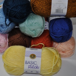 Fil acrylique anti-boulochage de marque Lion : poids peignée, couleurs vives (185 m)