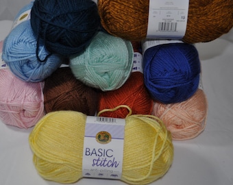 Lion Brand Anti-Pilling Acrylic Yarn: Worsted Weight, Vibrant Colors (185 Yd)
