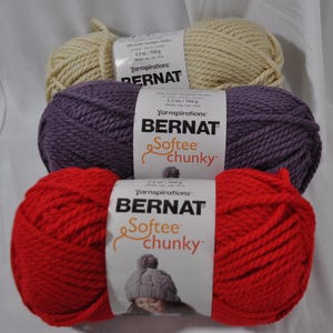 Bernat Softee Chunky Yarn: acrílico supervoluminoso, 108 yardas