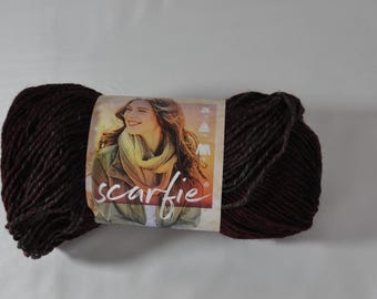 Lion Brand Scarfie Yarn Weight 5 Acrylic Wool Blend 312 yards of Oxford/Claret for Crochet Knitting or Craft