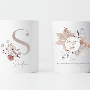 Personalisierte Tasse „Erzieherin mit Herz“ beidseitig bedruckt