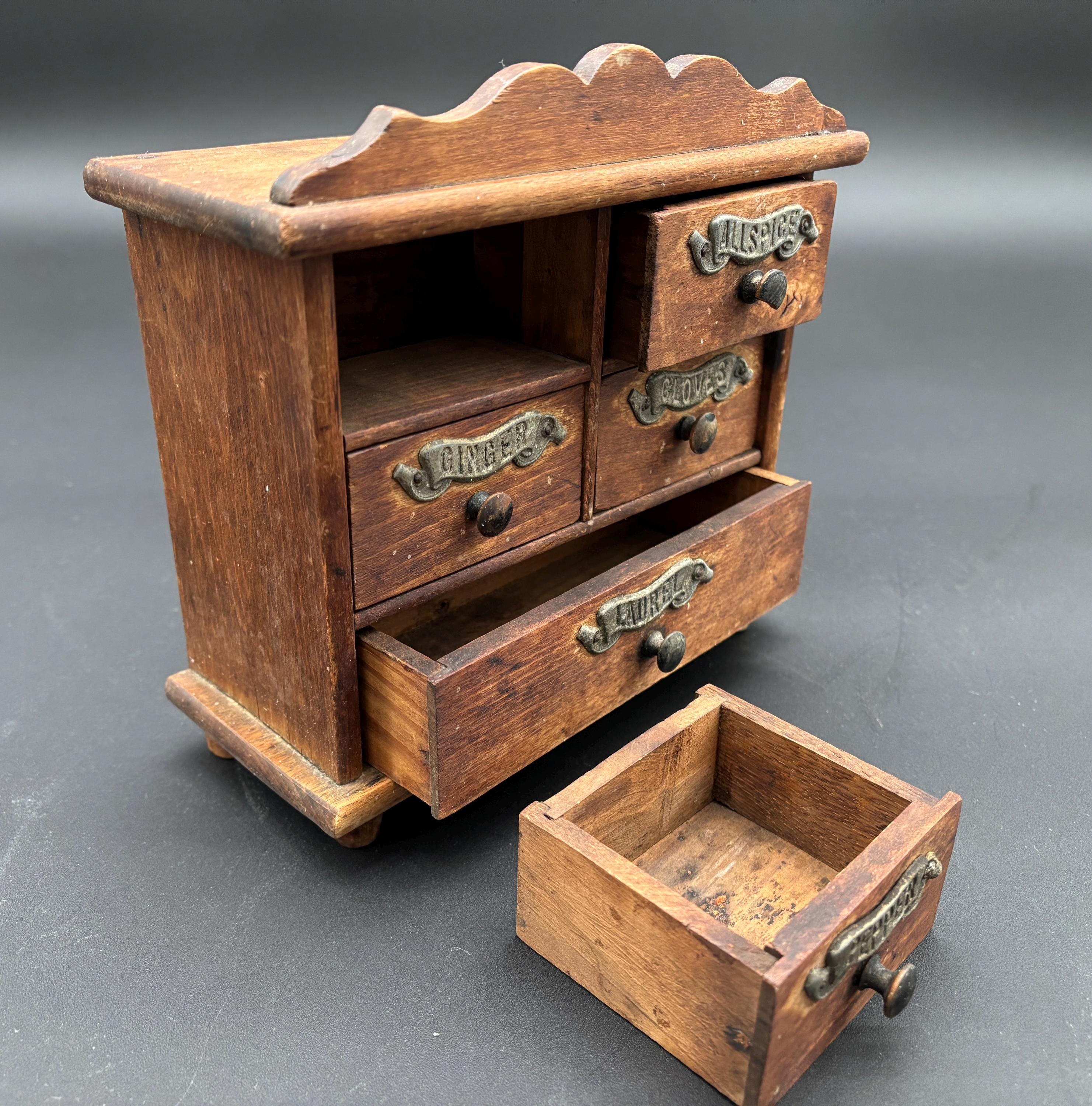1880 年代のアンティーク英国製スパイス ボックス (かわいらしい小