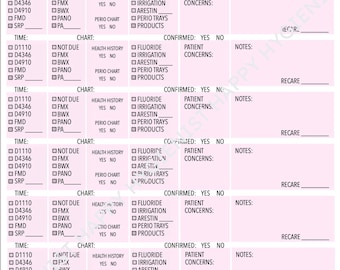 Printable Hygiene Patient Planner PDF  (Version 3 - pink)