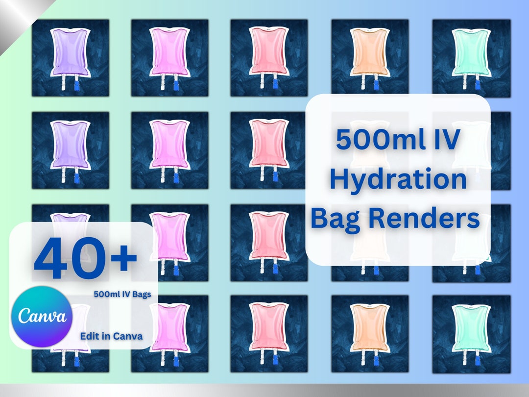 500ml IV Drip Bags Realistic Renders Versatile Canva Designs for