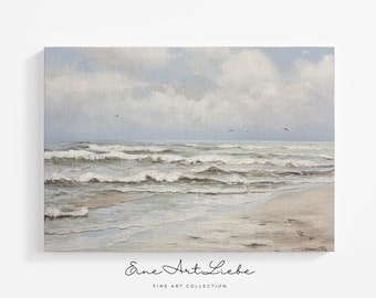 Meereslandschaft / Küstenlandschaft / Ölgemälde / Kunstdruck / Strand / Meer / Ozean Gemälde / Wanddekor / Sofort Download