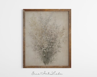 Vintage Wildflower Botanical Art Print: Neutral Decor (Digital Art)