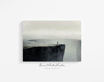 Druckbare Abstrakte Landschaftsmalerei / Sanfte Grün und Grautöne / Ruhige Dynamik / Kunstdruck / Sofort Download / EAL_40