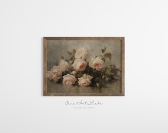 Printable Vintage Roses French Country Cottage Still Life Art Print (Digital Download) EAL_315