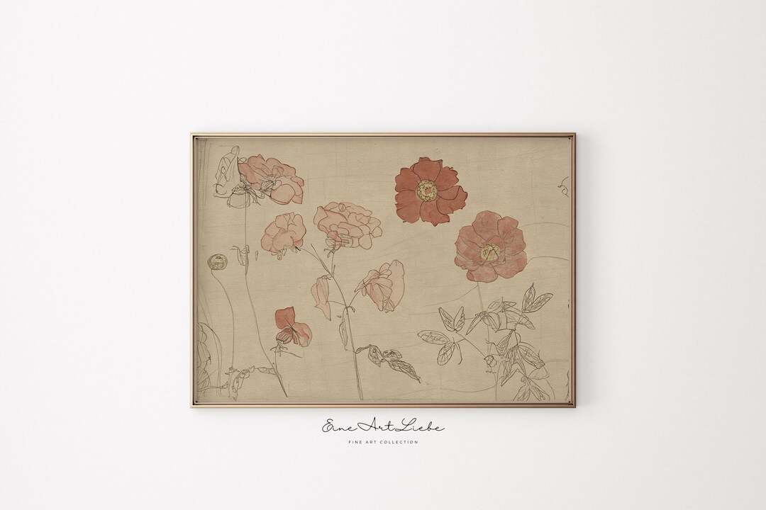 Printable Floral Art Nursery Wall Art Decor Vintage Botanical Art Print ...
