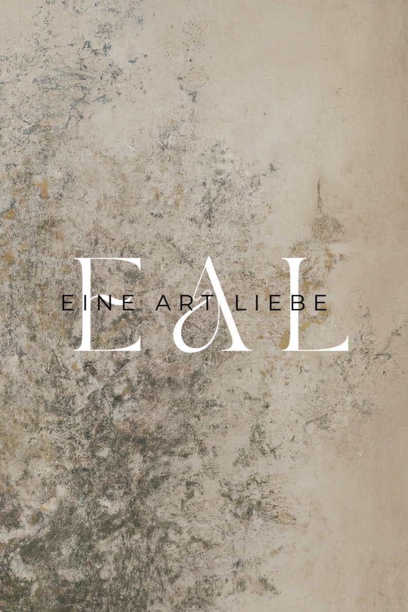 May include: A textured beige background with a white logo that reads "EAL EINE ART LIEBE".