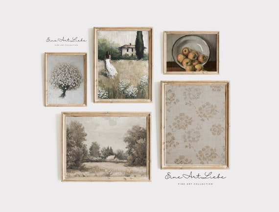 French Country Gallery Wall Art Set: Neutral Summer Prints (Digital Download)