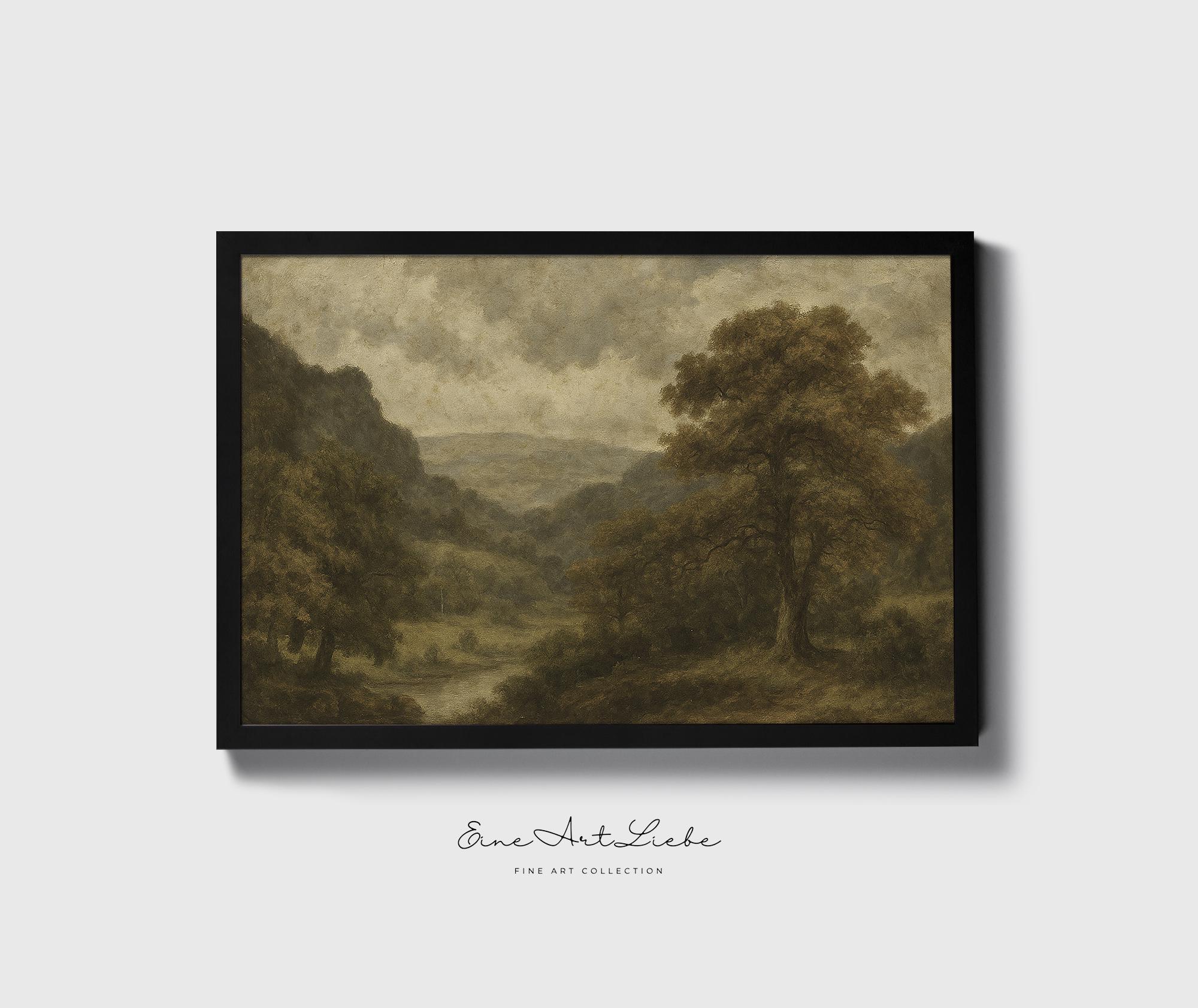 Ready to Hang Moody Vintage Landscape Print on Fine Art Paper or