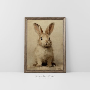 Printable Bunny Rustic Animal Printable Digital Cute Rabbit Nursery Decor Limited Edition only 100 Copies available EAL_302