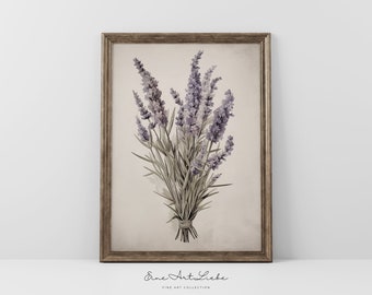 Printable Botanical Art / Vintage Lavender Print / Kitchen Art Print / French Country / Summer Decor / Digital ART