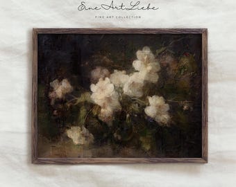 Dark Academia Floral Print: Vintage Rose Painting (Digital Download)