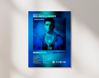 Anuel AA- Real Hasta la Muerte/ Imprimible digital, portada del álbum, póster, decoración del hogar