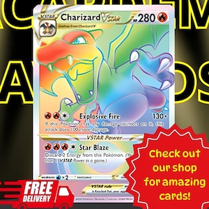 Carta Pokémon Charizard V STAR Hyper, Charizard Brilliant Stars, Pokémon TCG, Cartas Colecionáveis Pokémon, Cartas Proxy Pokémon, Presentes Pokémon