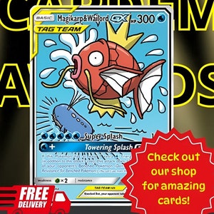 Pokemon Card Magikarp & Wailord Tag Team, Pokemon Team Up, Pokemon TCG, Pokemon Collectible Cards, Pokemon Proxy Cards, Pokemon Gifts