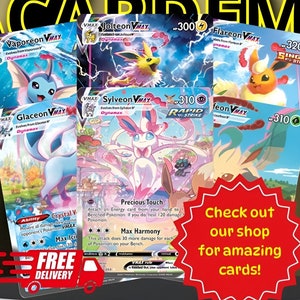 Pokemon kaarten veel Sylveon Vmax, Glaceon Vmax, Leafeon Vmax, Pokemon TCG, Pokemon Collectible Cards, Pokemon Proxy Cards, Pokemon Gifts