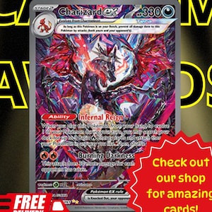 Carte Pokémon Dracaufeu Ex Teracrystal Shiny Dracaufeu Destinées Paldéennes Pokémon TCG Cartes Pokémon à collectionner, Cartes Proxy Pokémon, Cadeau Pokémon